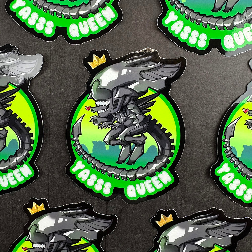 Alien Queen Glitter Sticker