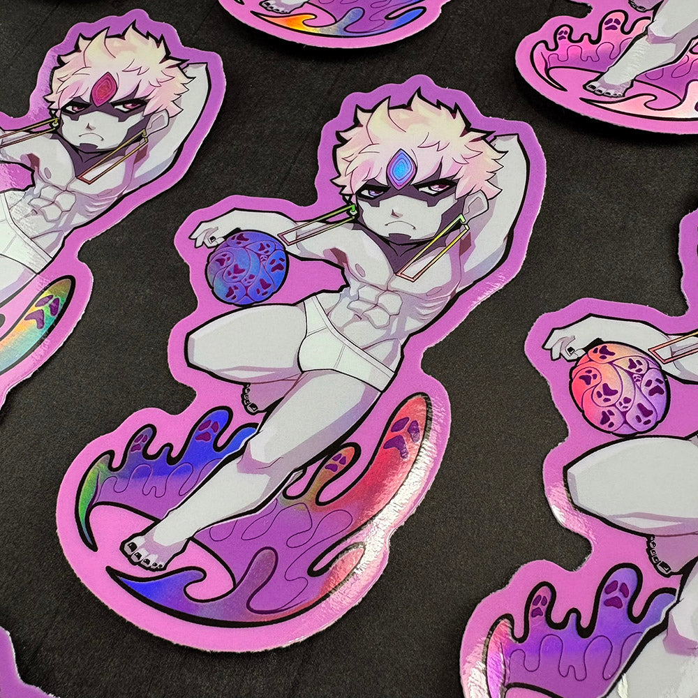 Dandadan Jiji Evil Eye Holographic Sticker