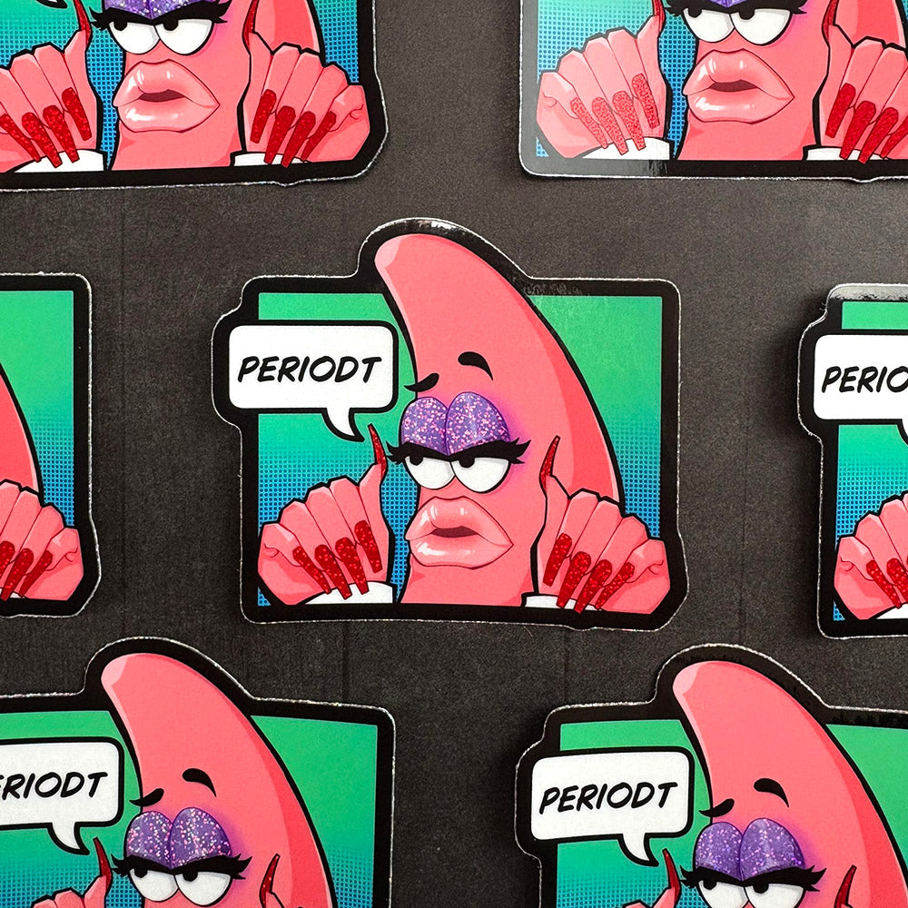 Patrick Star PERIODT Meme Glitter Sticker