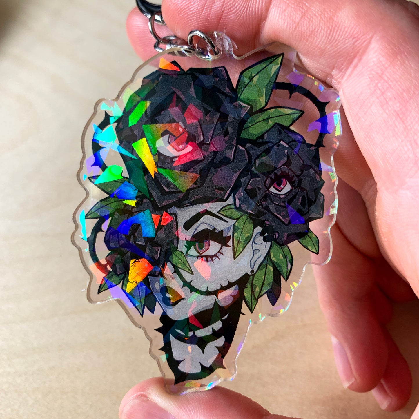Flora Holographic Acrylic Keychain
