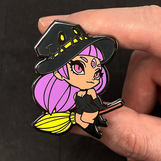 witch girl anime hard enamel pin