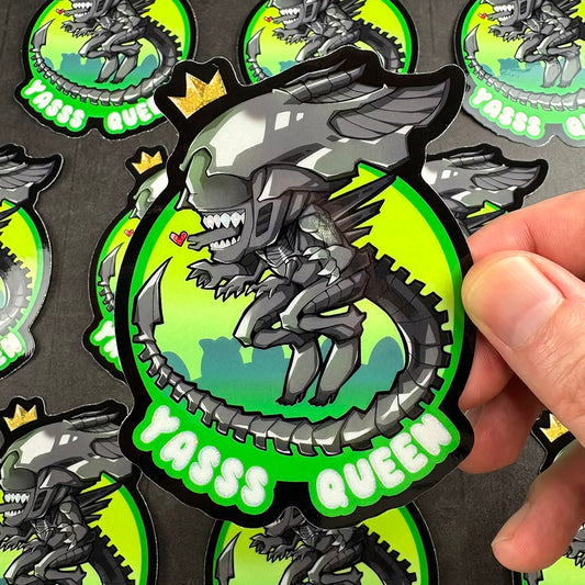 Alien Queen Glitter Sticker