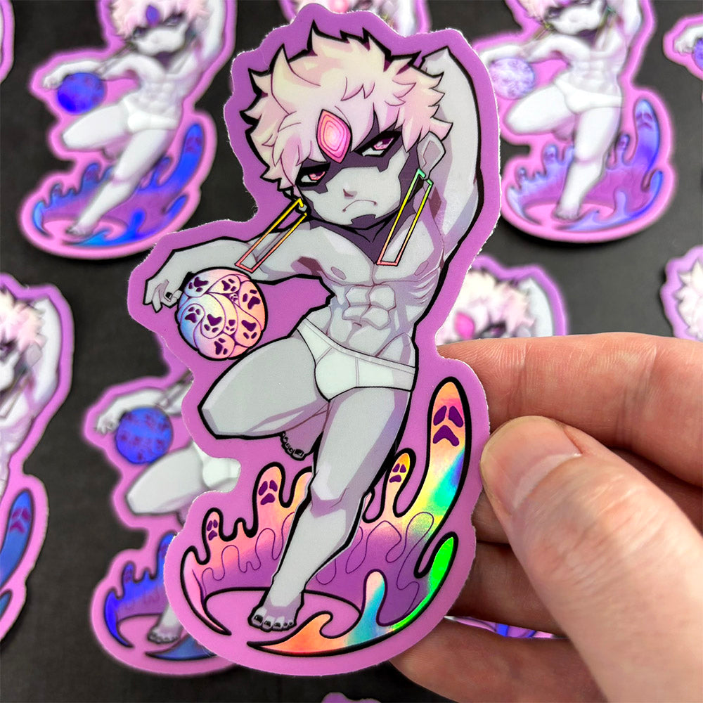 Dandadan Jiji Evil Eye Holographic Sticker