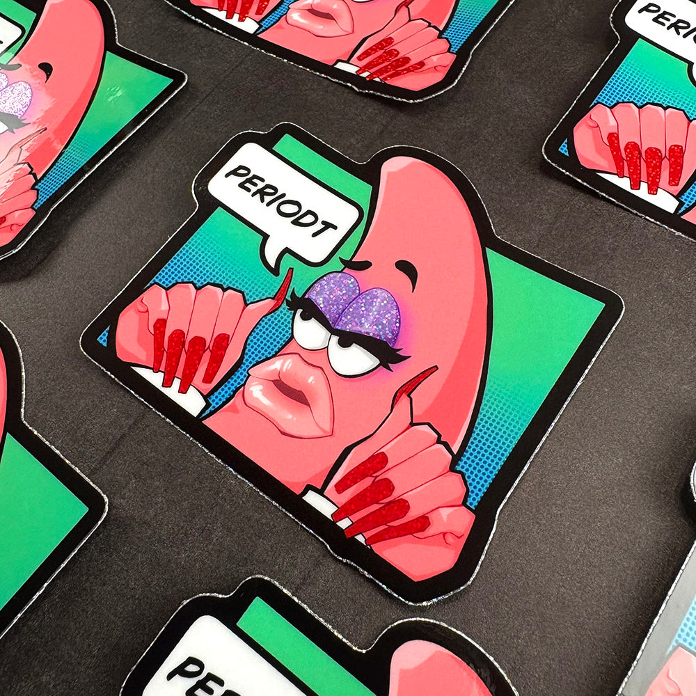 Patrick Star PERIODT Meme Glitter Sticker
