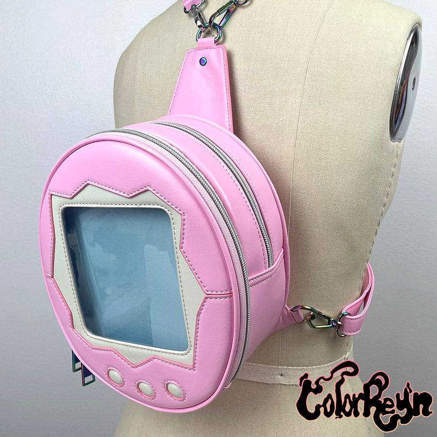 cute pink anime window bag backpack
