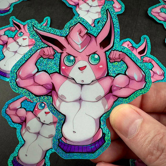 Wiggly Tough Vinyl Glitter Sticker