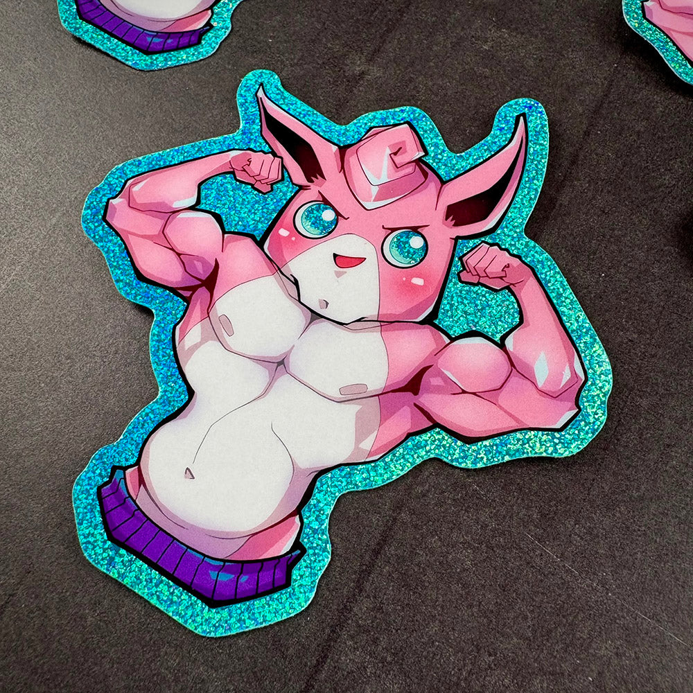Wiggly Tough Vinyl Glitter Sticker