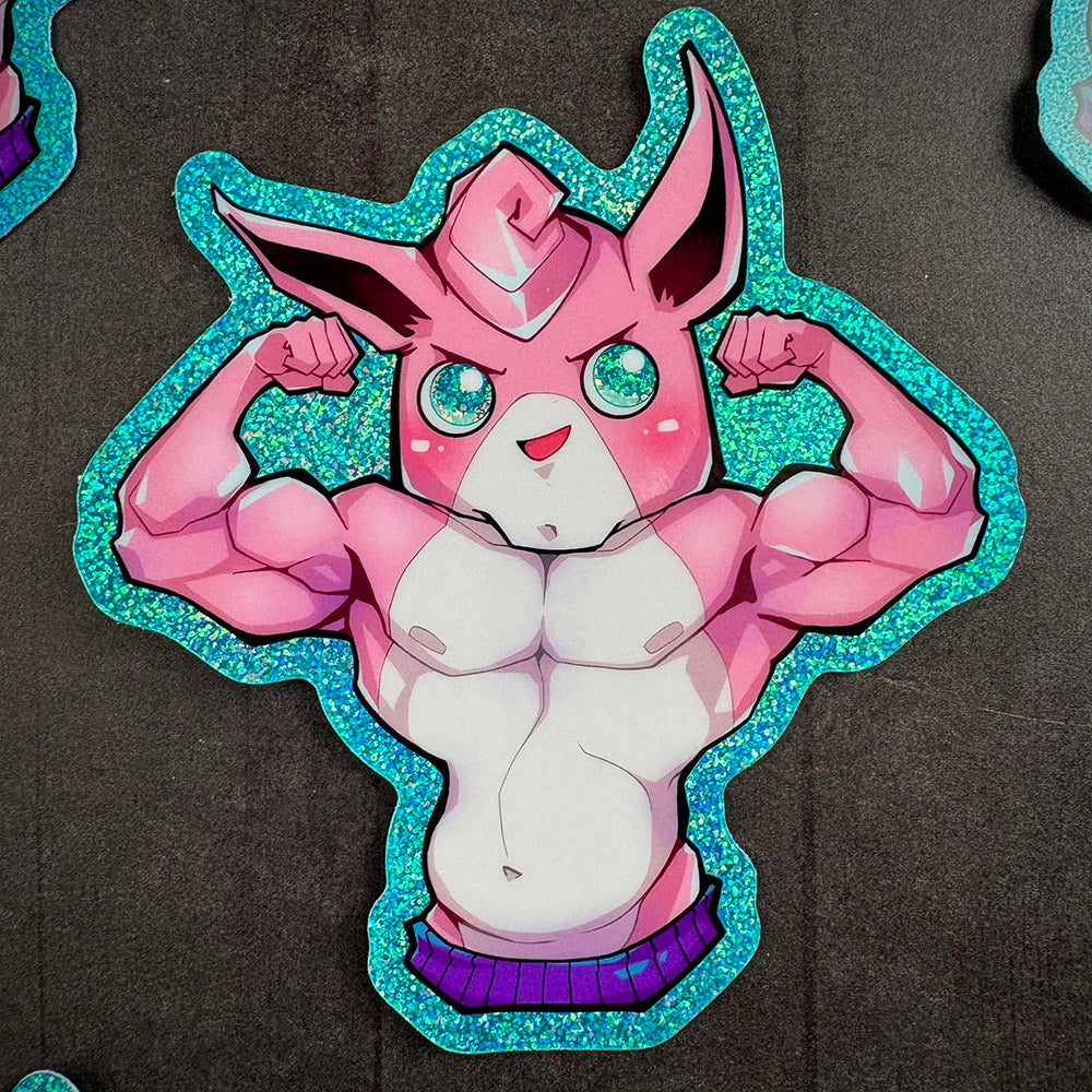 Wiggly Tough Vinyl Glitter Sticker