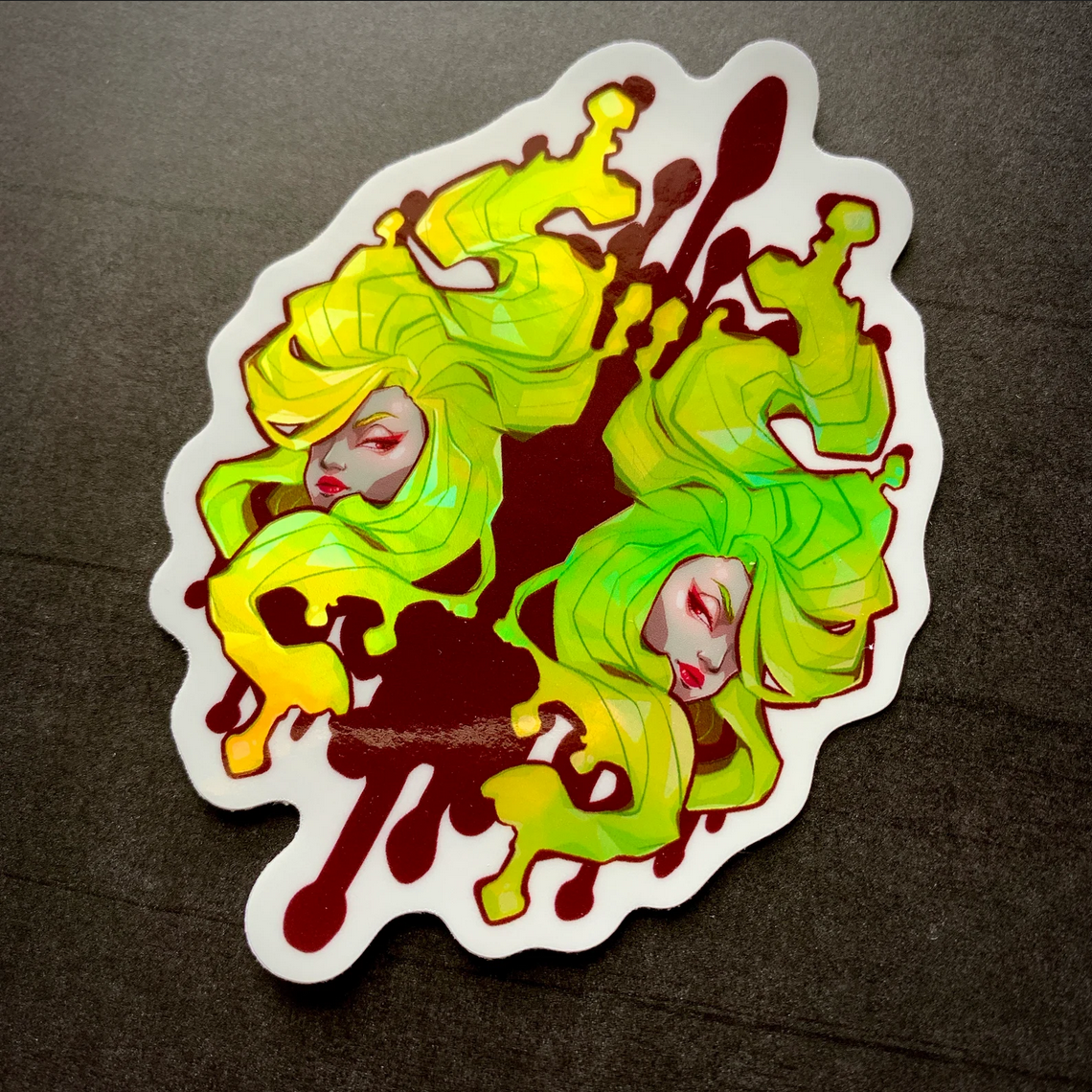 Floating Heads Holographic Sticker